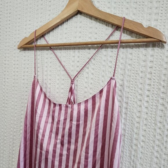 Victoria's Secret Pink Stripe Silky Satin Cami Tank Top Women's Size Large - Picture 6 of 11